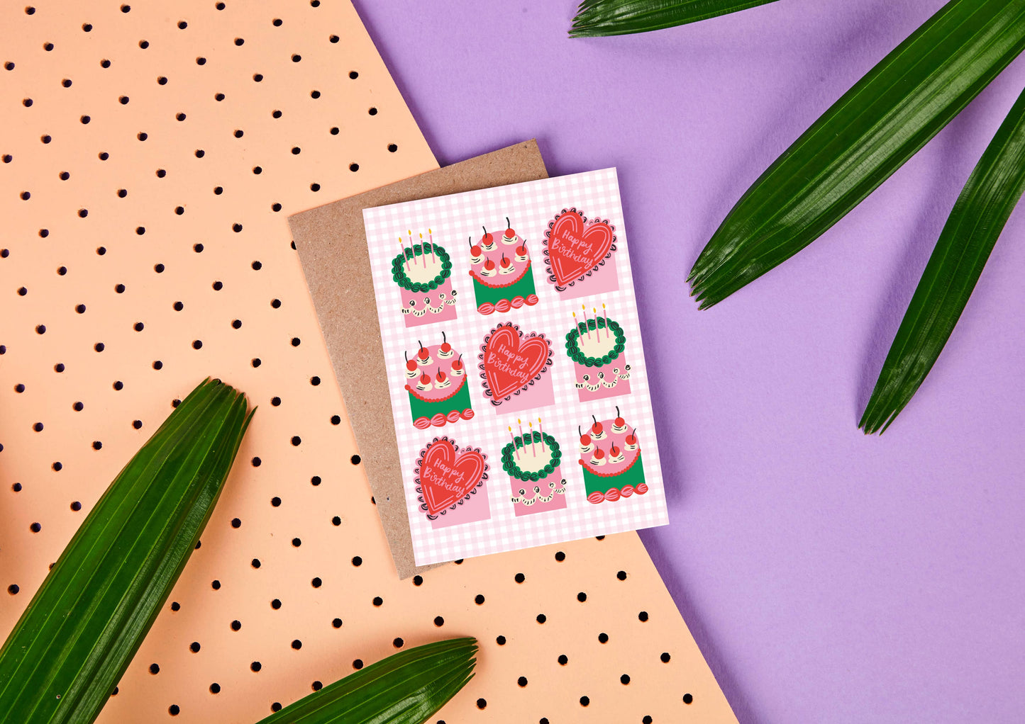 Gingham Birthday Card