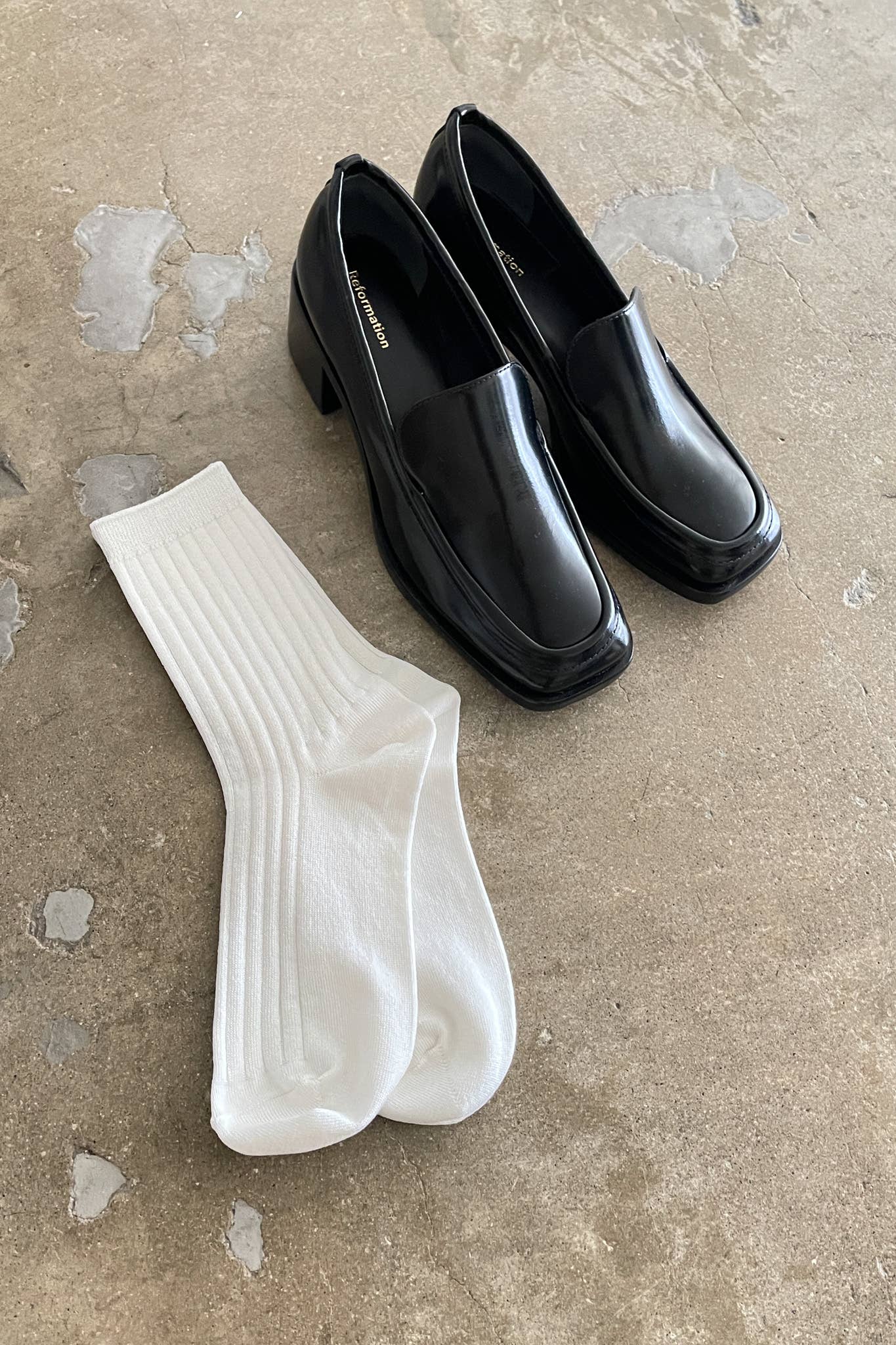 Her Socks - Mercerized Combed Cotton Rib: Classic White