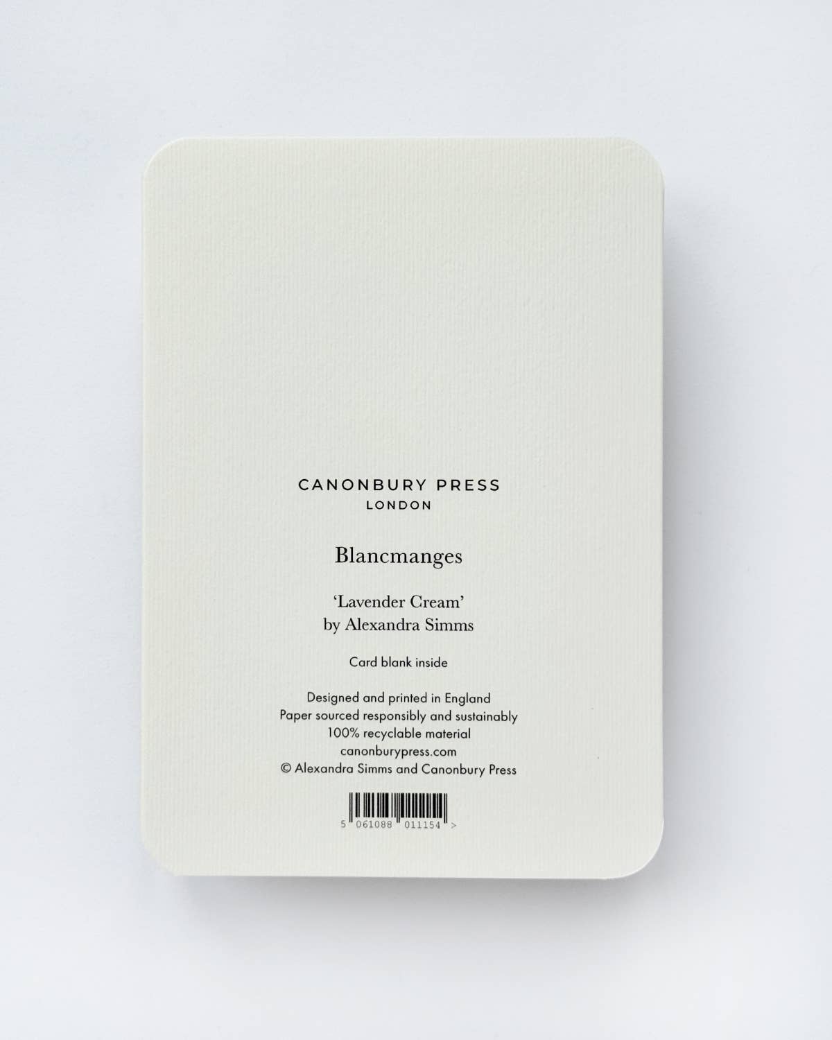 Lavender Cream Blancmange Greeting Card: Individual