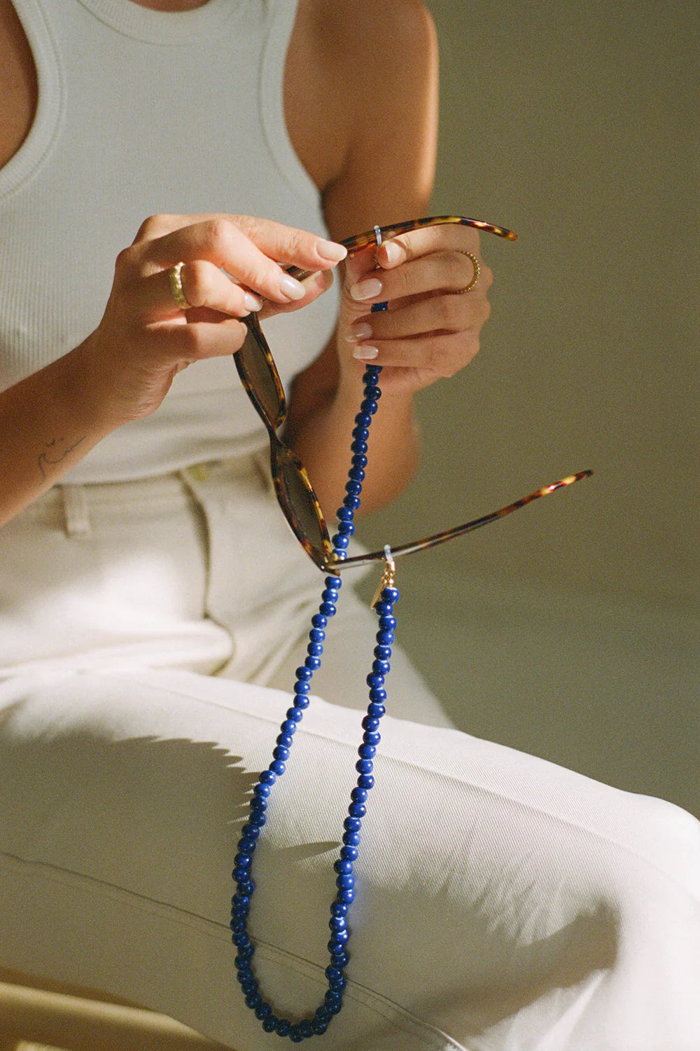 Coco Sunglass Chain in Blue