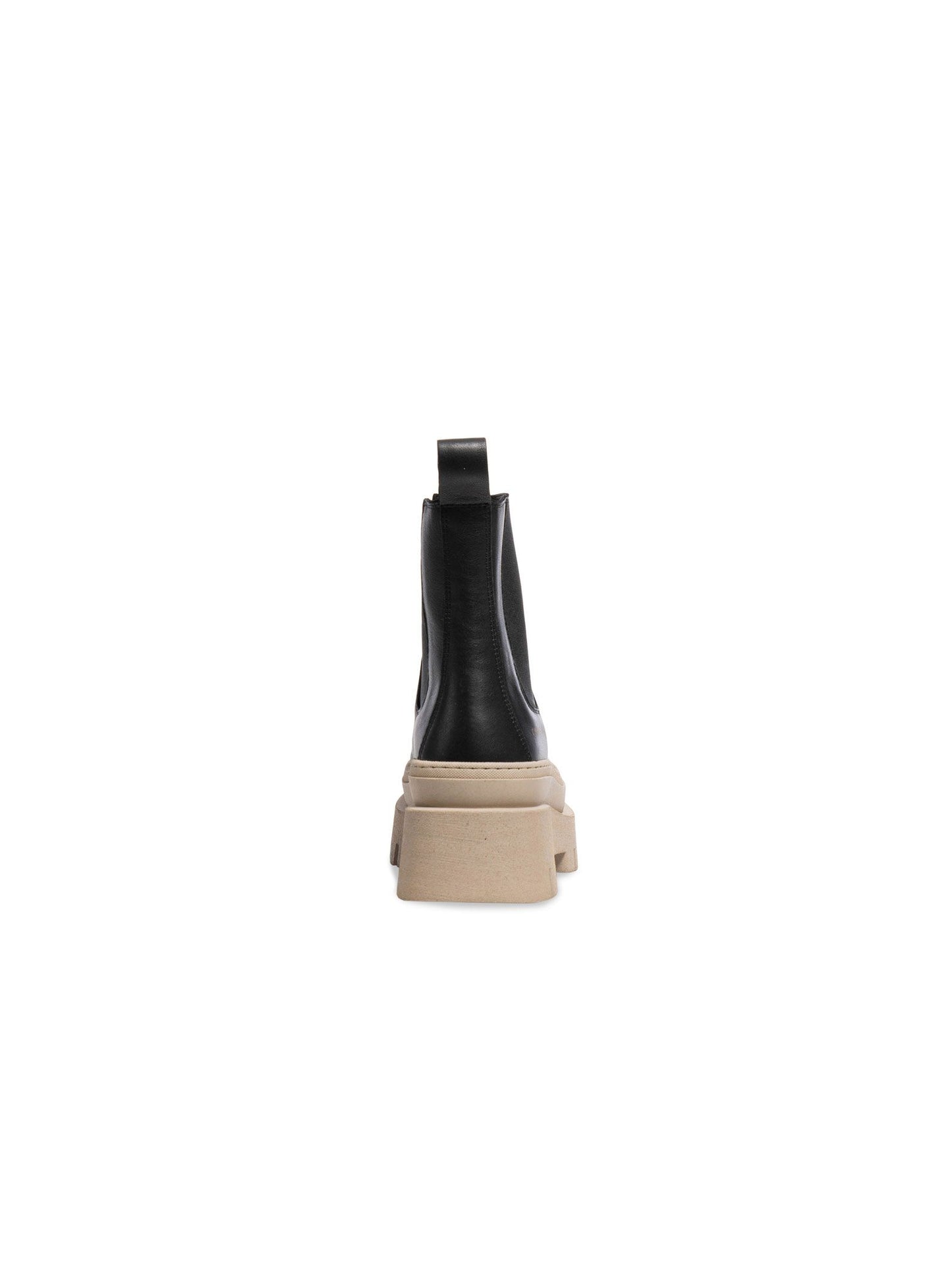 Cream Biker Boot in Black