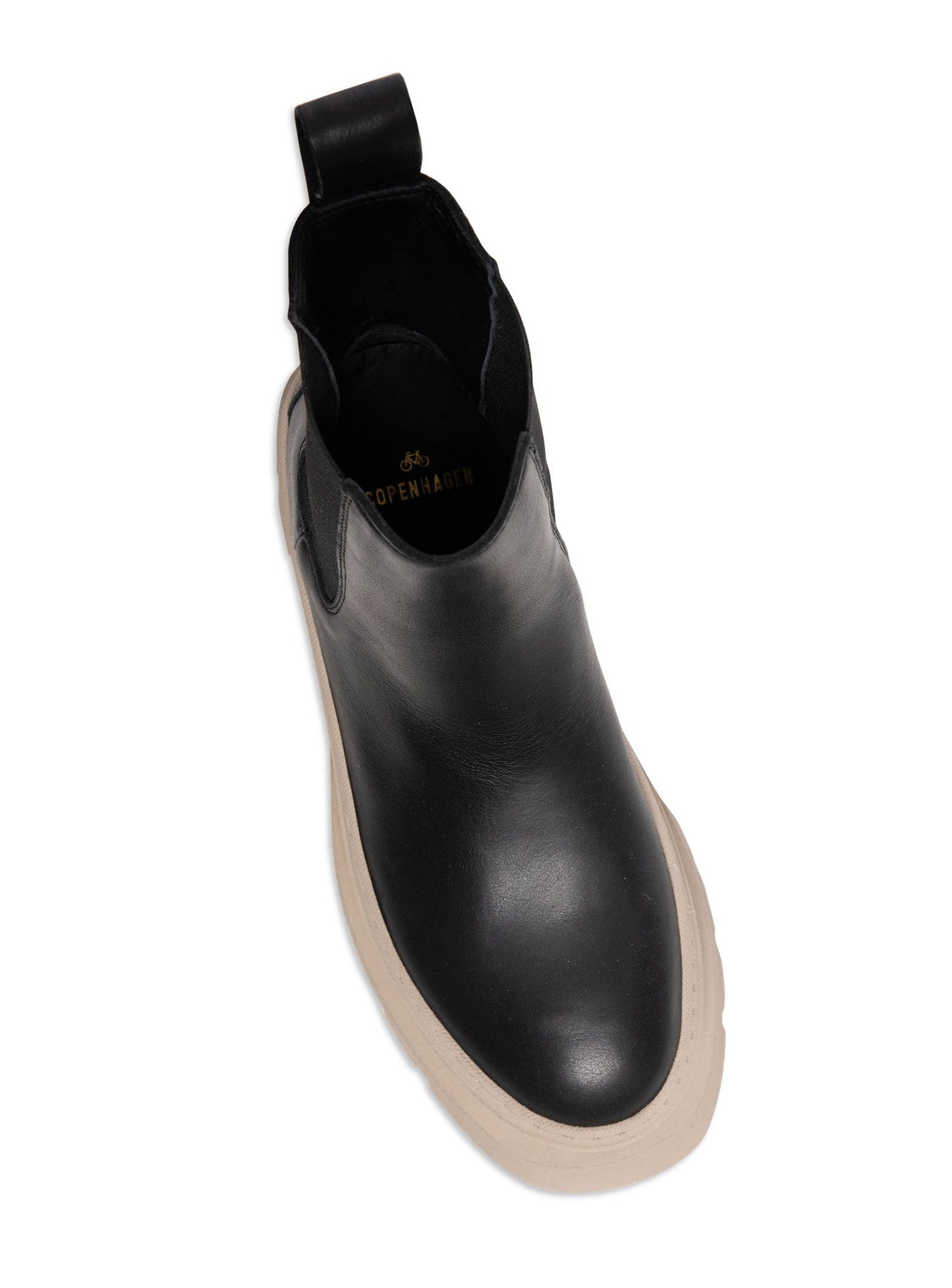 Cream Biker Boot in Black