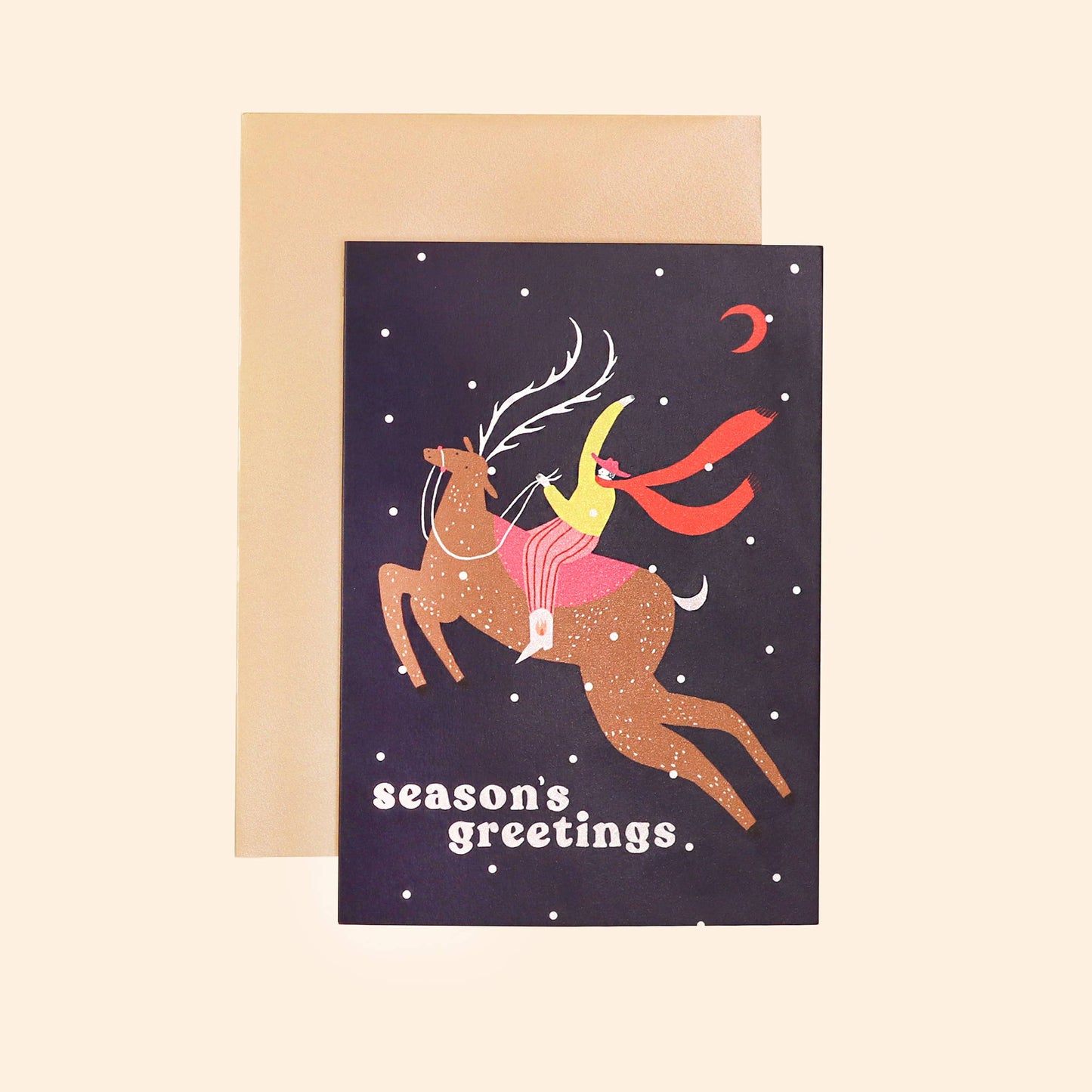 Season’s Greetings Cowboy Christmas Card | Folky | Reindeer
