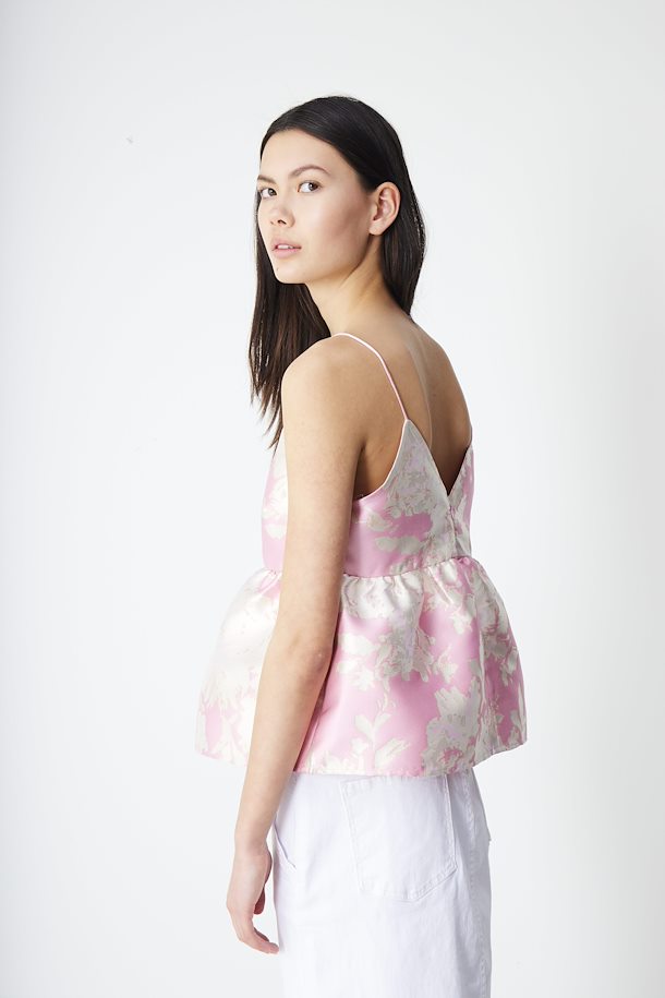 Ichi Camo Pink Top