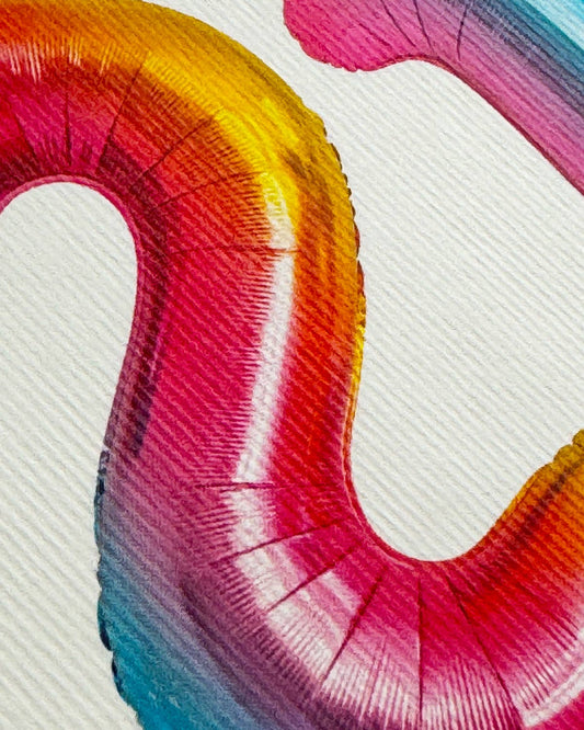 Birthday Balloon No.21 Greeting Card: Individual
