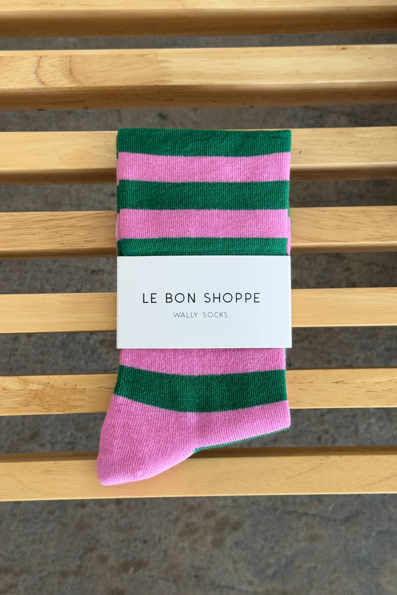 Wally Socks: Wide / Pink Green