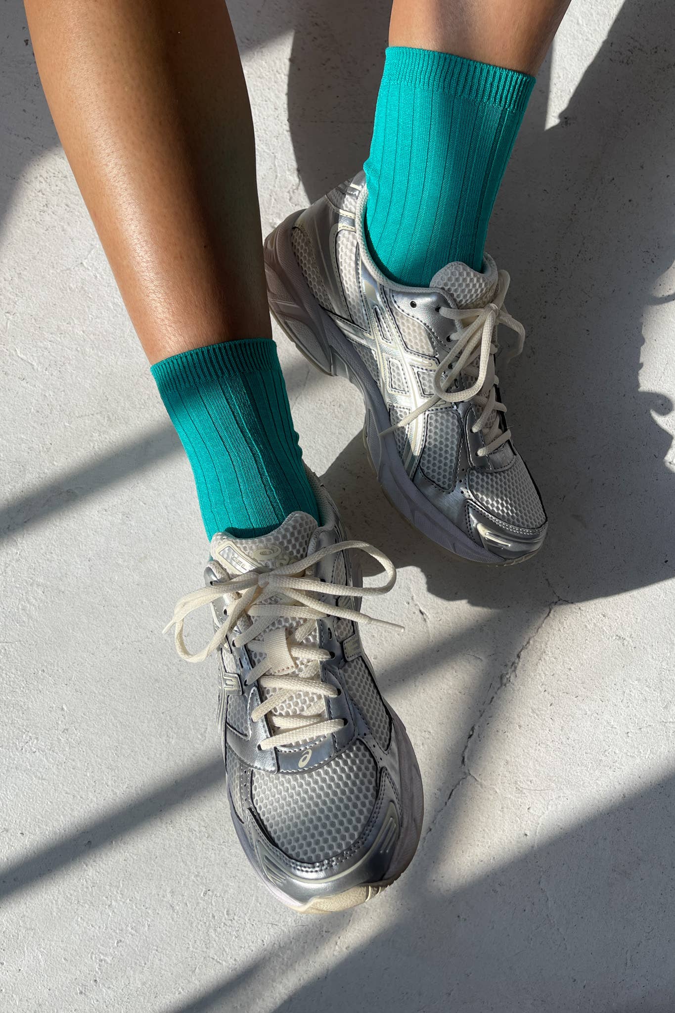 Her Socks - Mercerized Combed Cotton Rib: Cactus