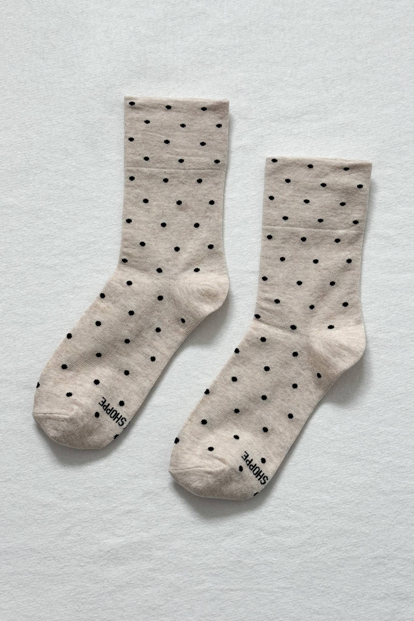 Sneaker Socks: Polka Dot - Oatmeal / Black