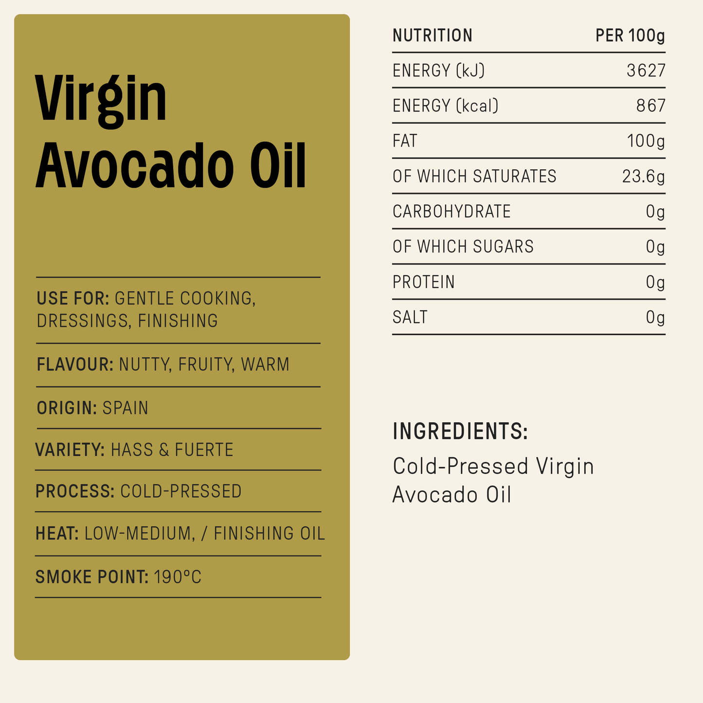 Virgin Avocado Oil 500ml