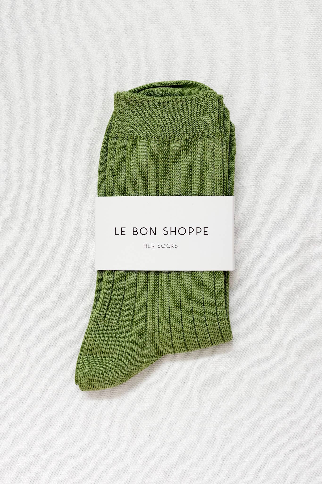 Her Socks - Mercerized Combed Cotton Rib: Cactus