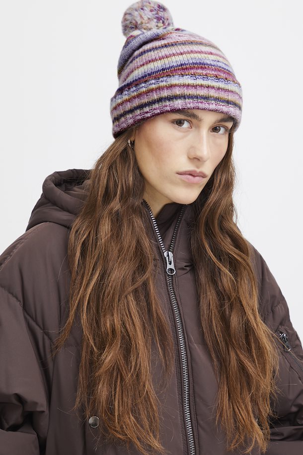 Ichi Purple Stripe Beanie Hat