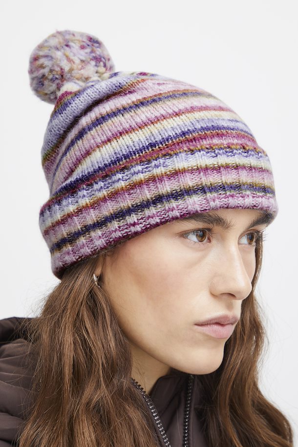 Ichi Purple Stripe Beanie Hat