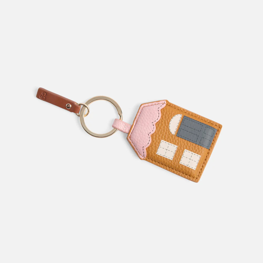 Tan/Pink House Keyring