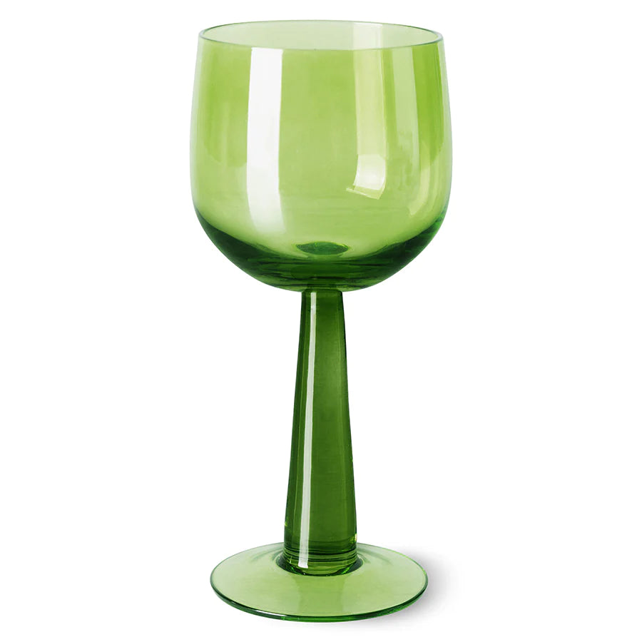 HKliving - The emeralds: wine glass tall, lime green (set of 4)