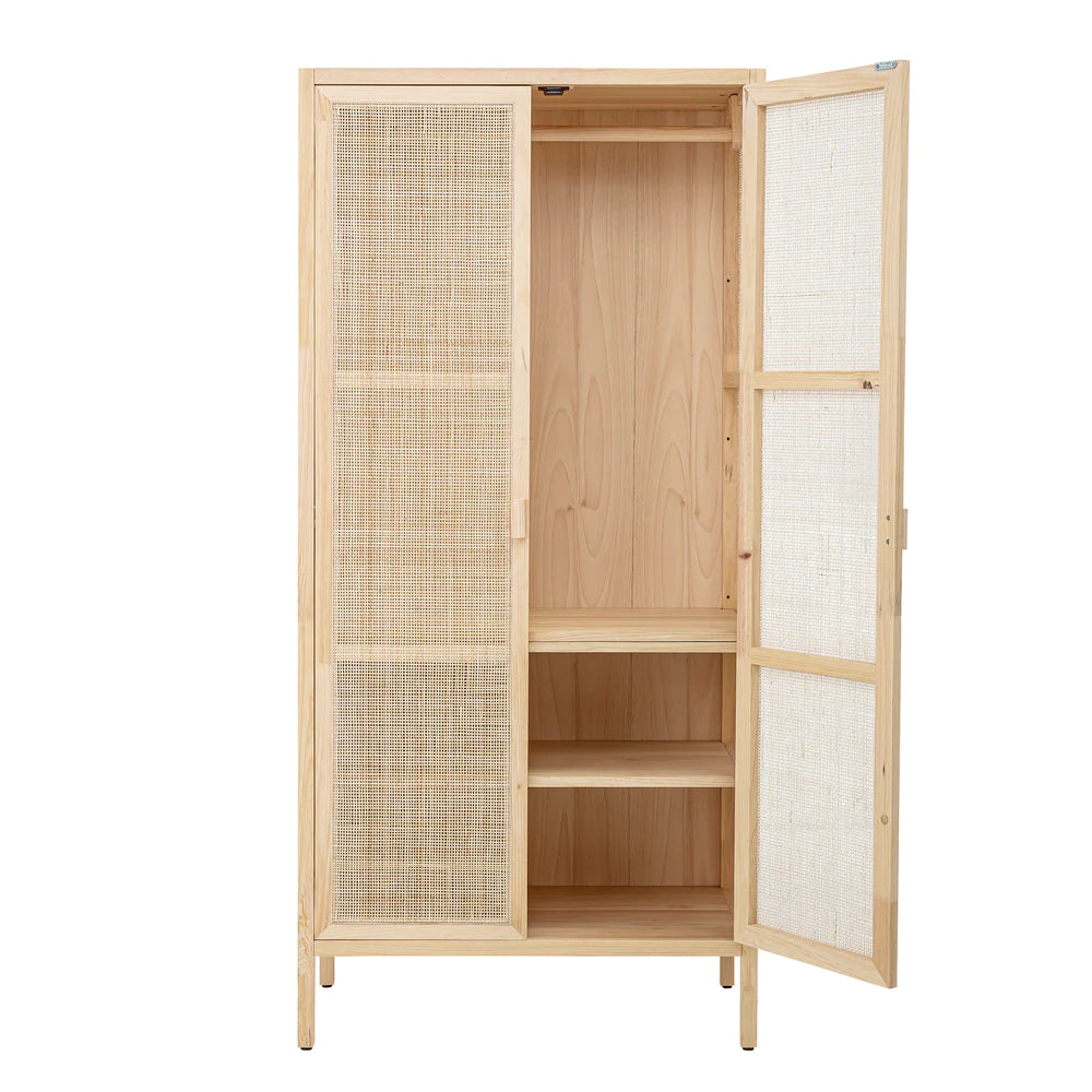Marina Wood and Cane Wardrobe