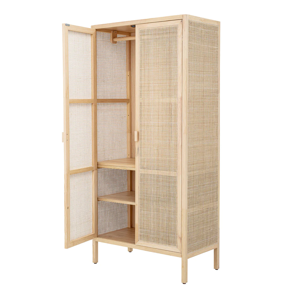 Marina Wood and Cane Wardrobe