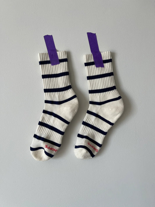 Le Bon Stripe Boyfriend Socks
