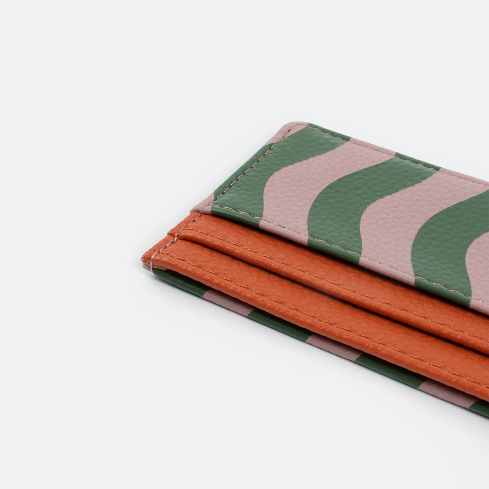 Pink/Green Wave Stripe Cardholder