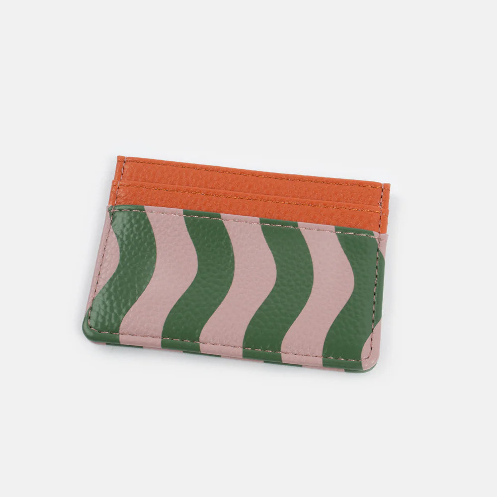 Pink/Green Wave Stripe Cardholder