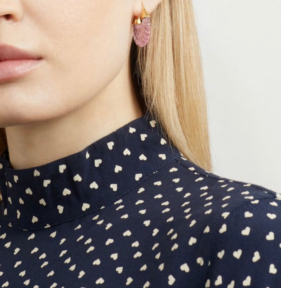 Shyla Gold-Plated Etienne Glass Hoop Earrings