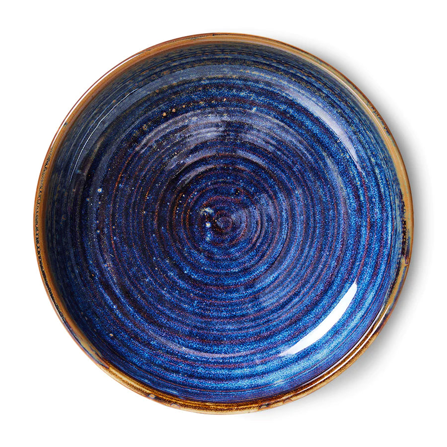 HKliving : Home Chef Deep Plate Large - Rustic Blue