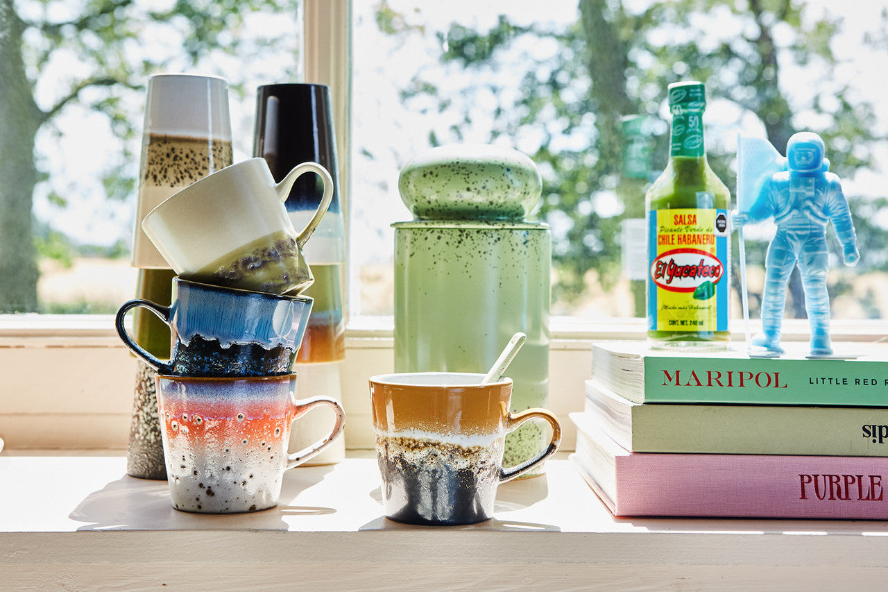 HKliving : 70s ceramics: americano mugs, pegasus (set of 4)