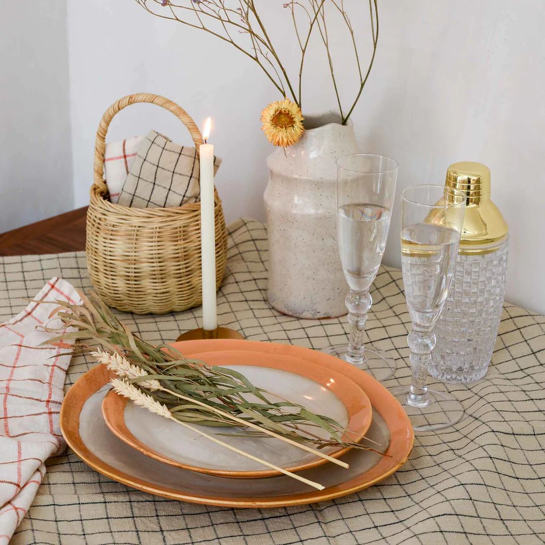 HKliving 7O's Ceramic Side Plate in Earth (set of 2)