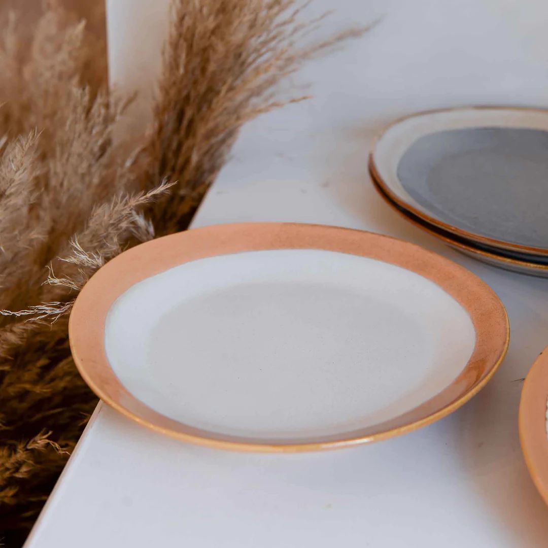 HKliving 7O's Ceramic Side Plate in Earth (set of 2)
