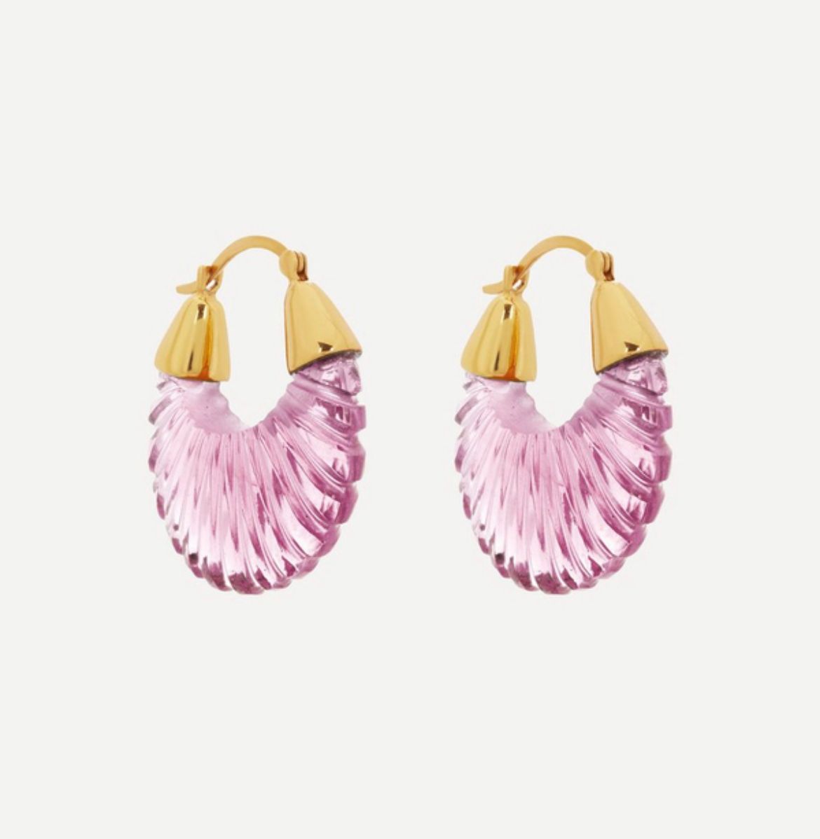 Shyla Gold-Plated Etienne Glass Hoop Earrings