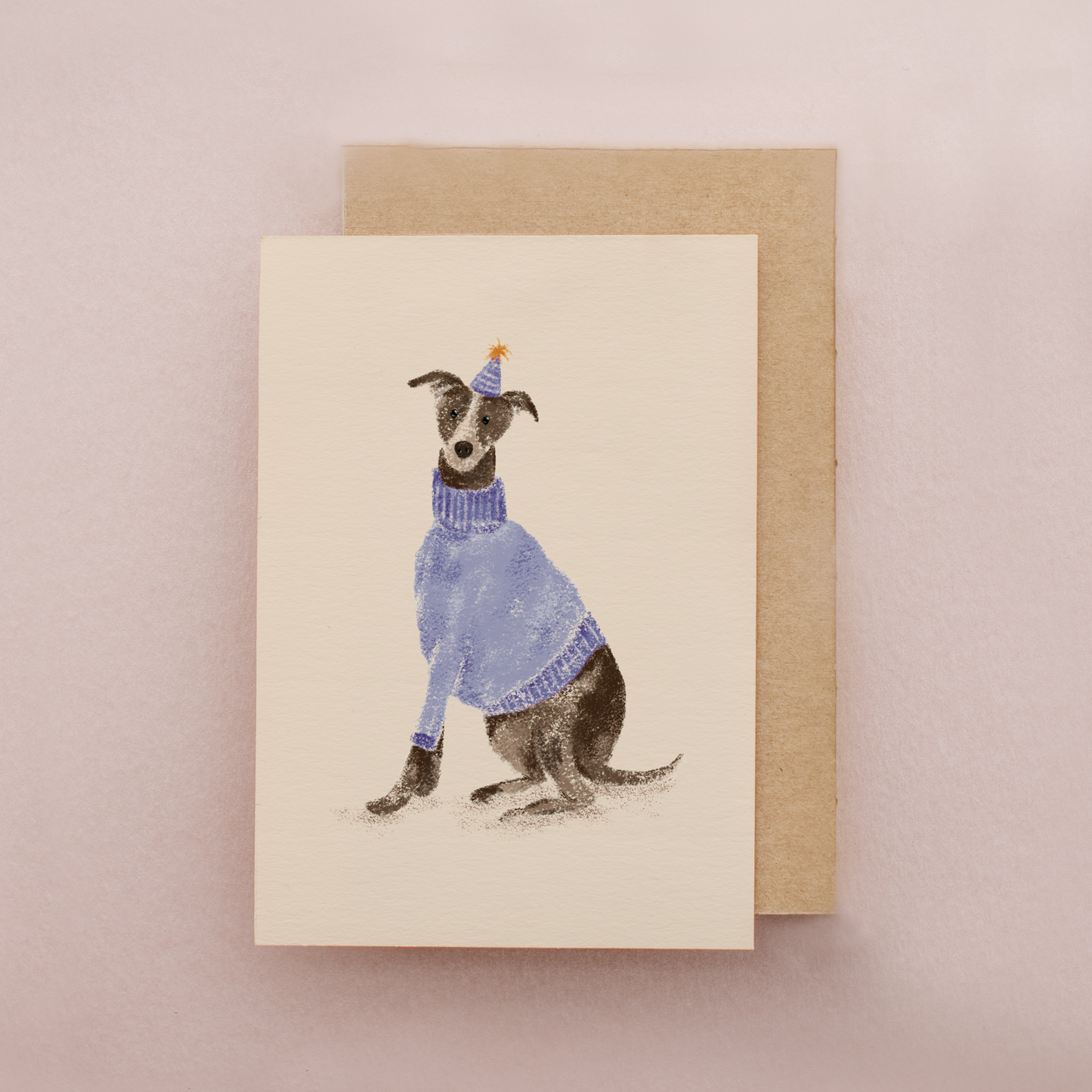 Whippet Dog Birthday Card, Friendship Celebration