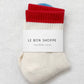 Color Block Girlfriend Socks : Blue Red