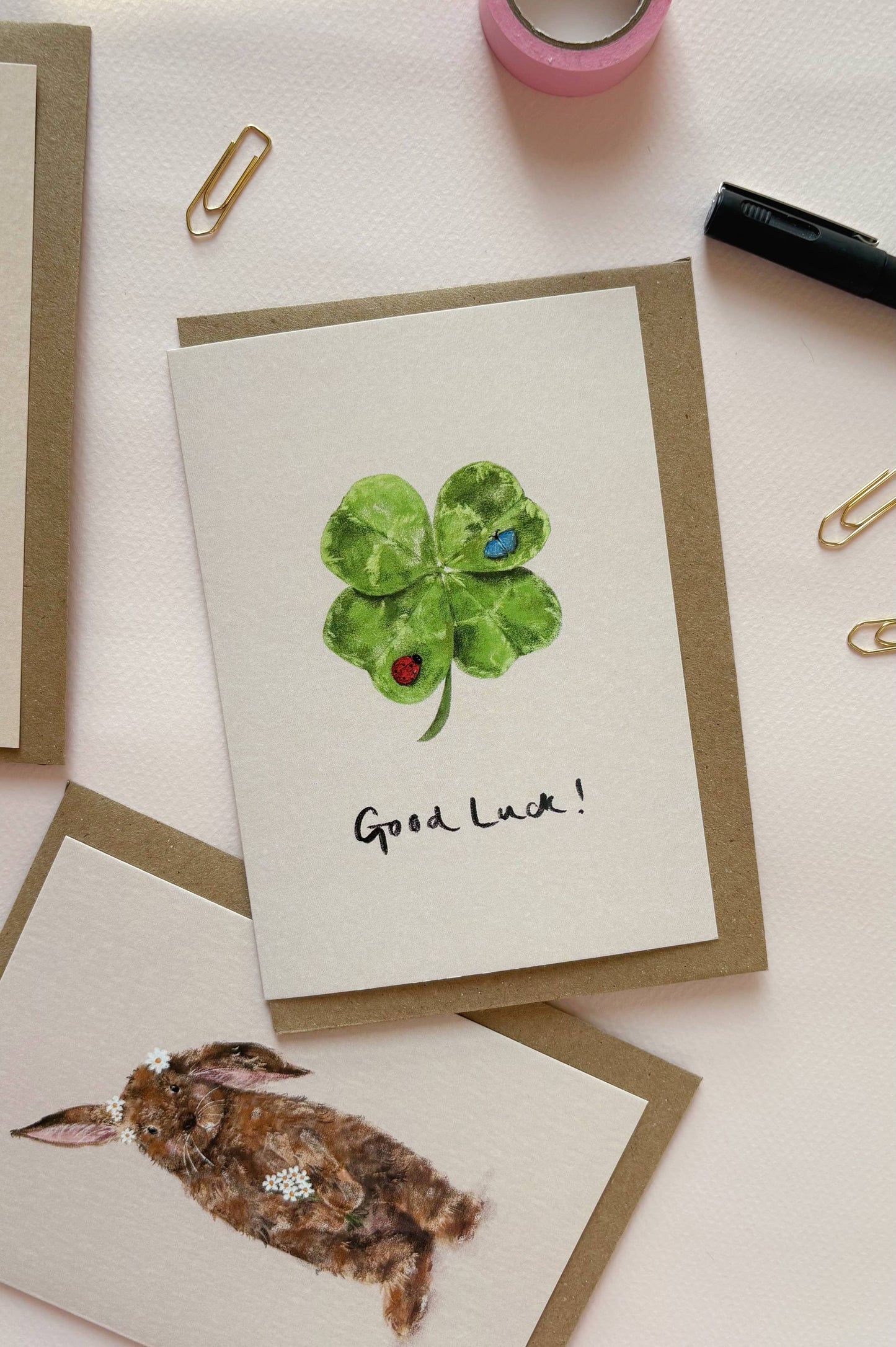 Four Leaf Clover Good Luck Card | Wishes