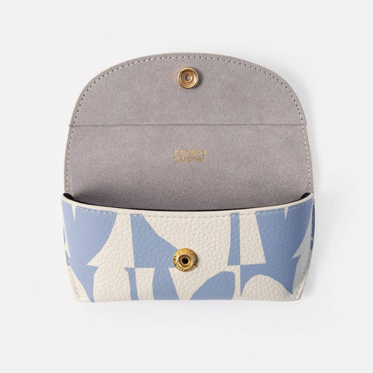 Blue Checkmate Heart Flap Glasses Case