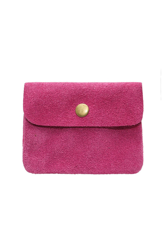 Small Leather Purse: Raspberry