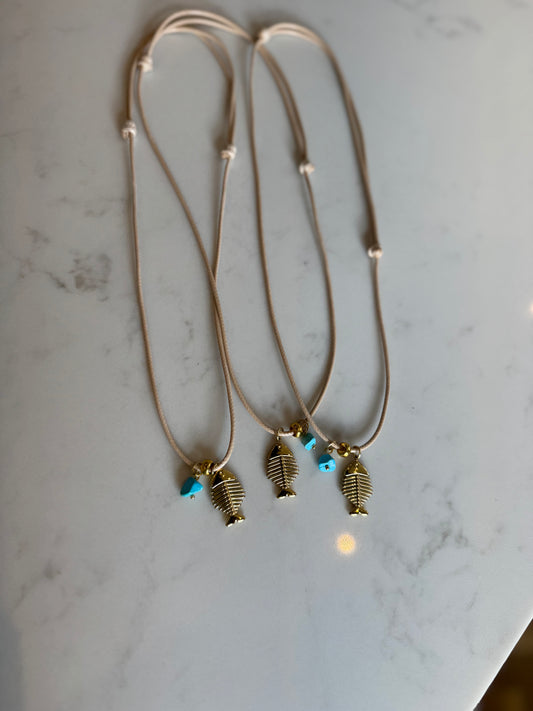 Fish bone necklace