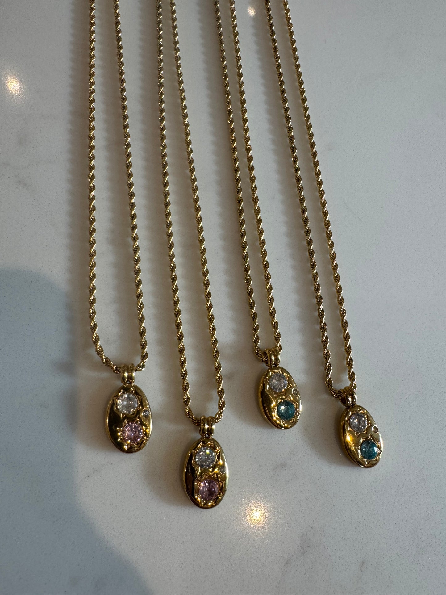 Sadie Necklace - Pink / Blue