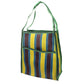 Recycled woven bag with side pocket - Brown, yellow, teal