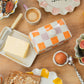 Orange/Lilac Check Butter Dish