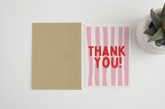 Thank You A6/5x7 card: Cello Bag (Biodegradeable) / A6