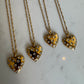 Chunky Gem Heart Necklace : Clear