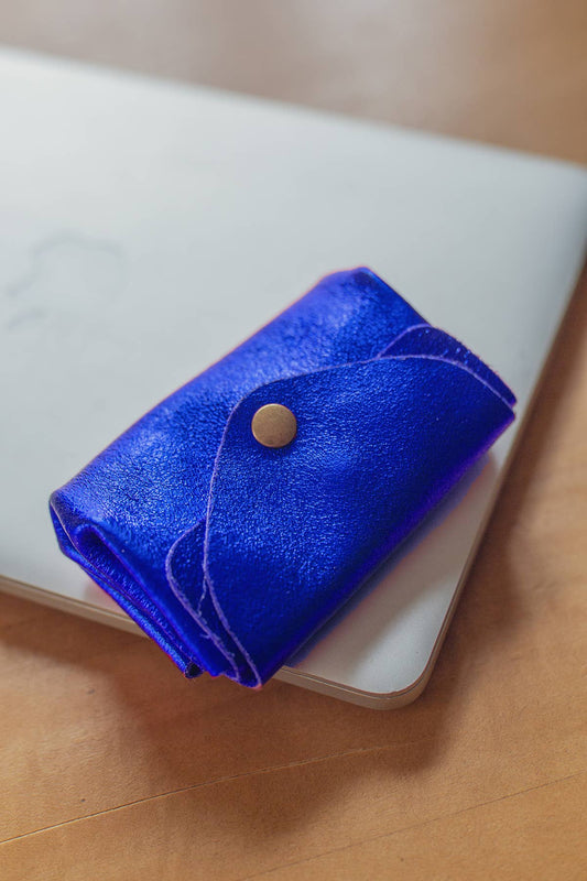 Small Leather purse: Royal blue