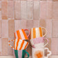 Purple White Check Mug