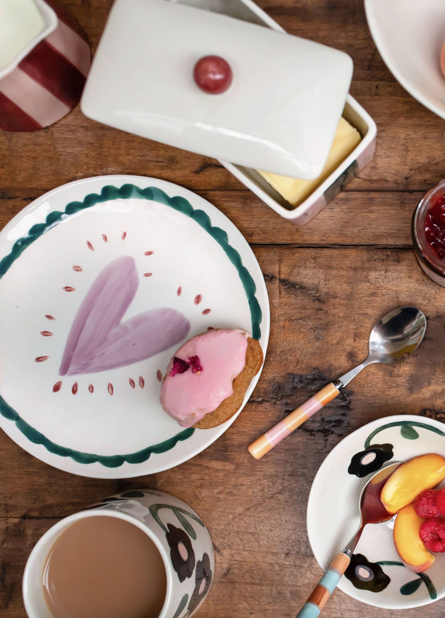 Multi-Stripe Set of 4 Teaspoons