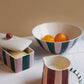 Lilac/Teal Stripe Butter Dish