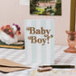 'Baby Boy!' Card with Biodegradable Glitter: Naked
