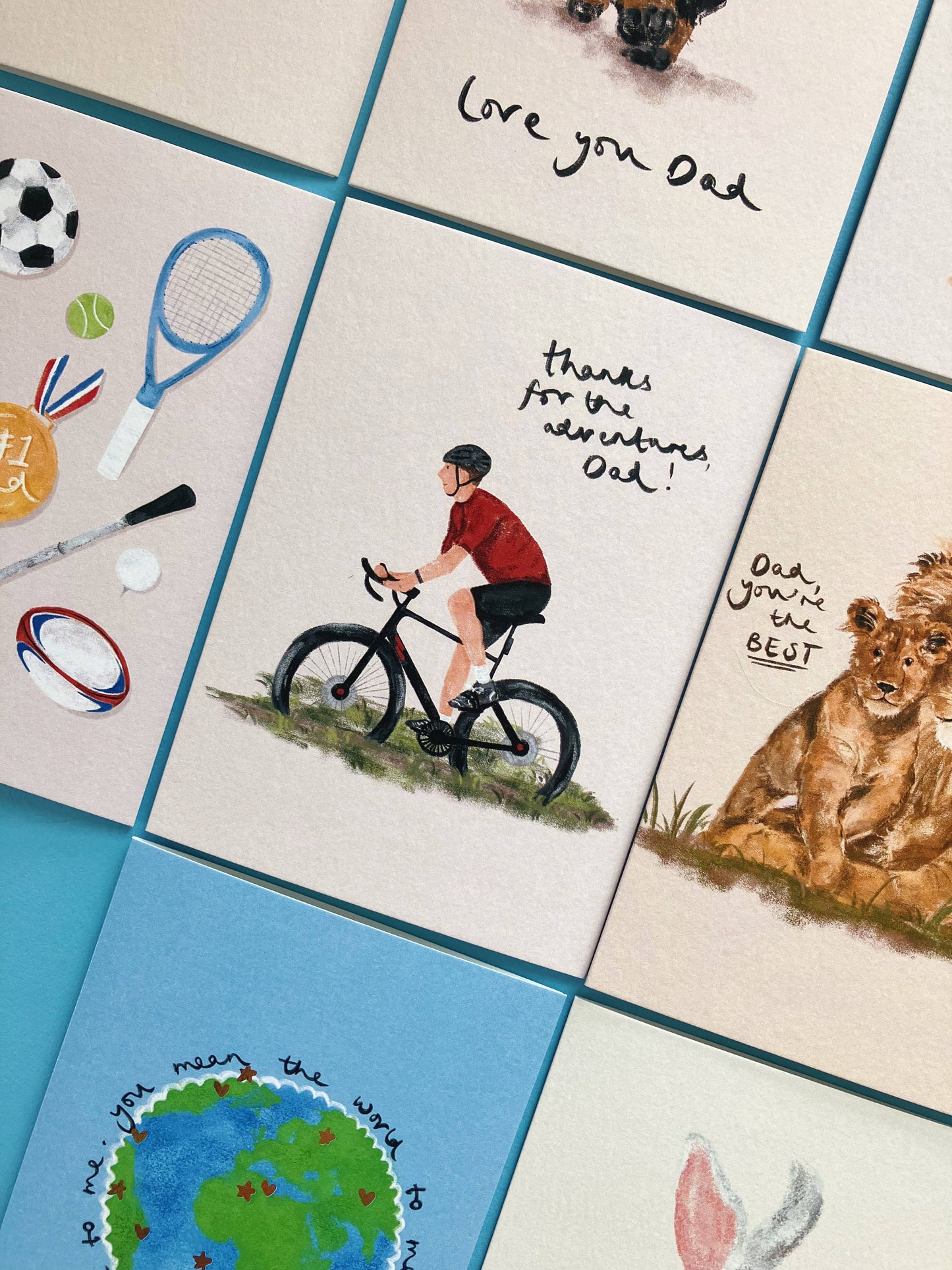 Cycling Father's Day Love Dad Travelling Adventures Card