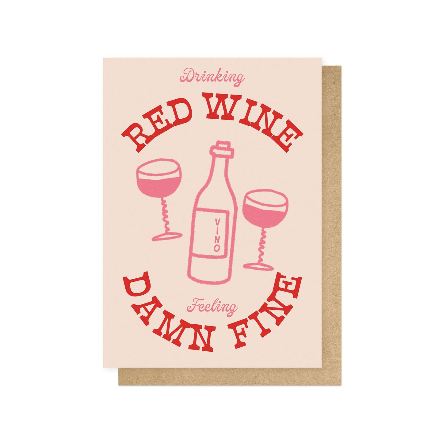 Red Wine Greetings Card