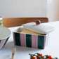 Lilac/Teal Stripe Butter Dish