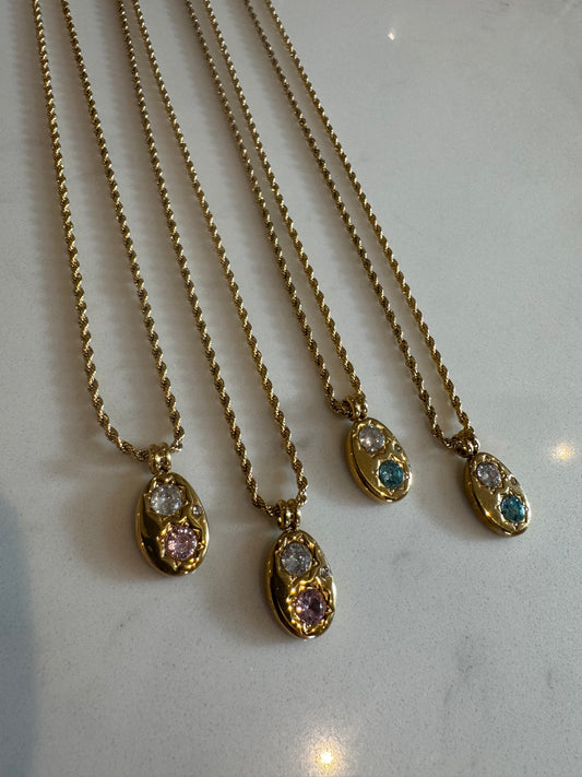 Sadie Necklace - Pink / Blue