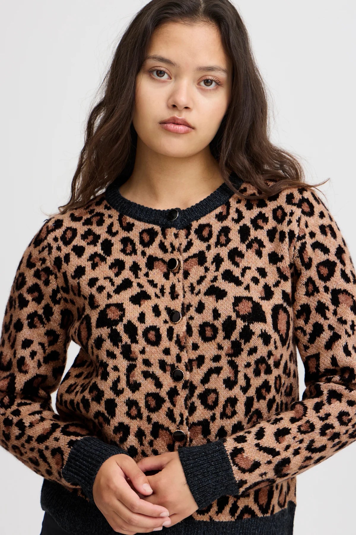 Leopard Print Knit Cardigan